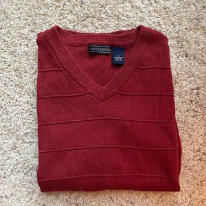 Saddlebred Dark Red V-Neck Sweater Vest